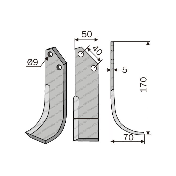 Rotary Cultivator Blade Diana 50x5