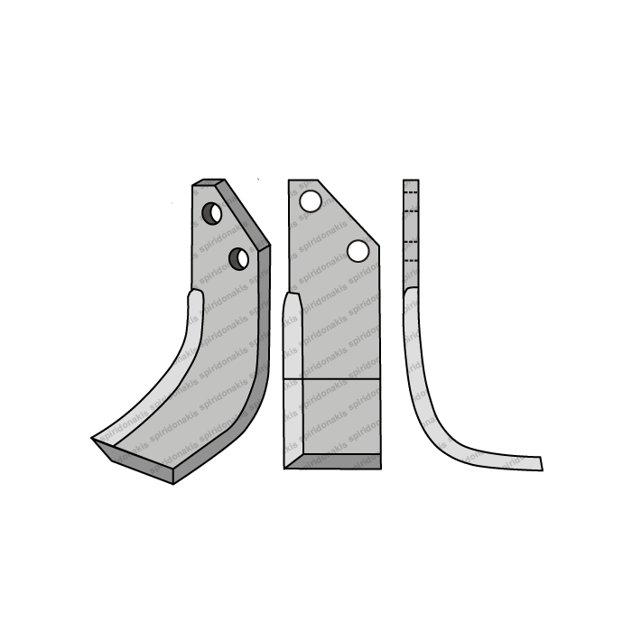 Rotary Cultivator Blade Fer-Murat. Curved 75x6