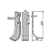 Rotary Cultivator Blade Ferrari 34E 45x6