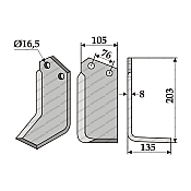 Μαχαίρι Φρέζας Kuhn 105X8 KK76 Φ16.5