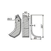 Rotary Cultivator Blade 60x6 Terra