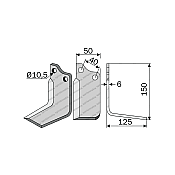 Rotary Cultivaotr Blade BFM-BAIANO Long Angular 50x6 Left Berfor 