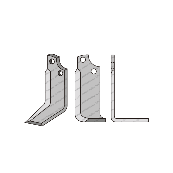 Rotary Cultivator Blade Maschio NCE Angular (70x6/12,5/44) Eurozappa  Left