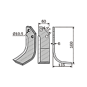 Μαχαίρι Φρέζας Goldoni 150 Καμπυλωτό 60x6