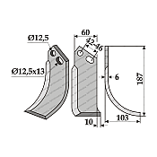 Μαχαίρι Φρέζας Goldoni 60x6