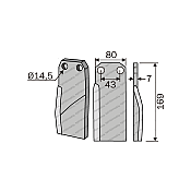 Rotary Cultivator Blade Koutsikos 80x7