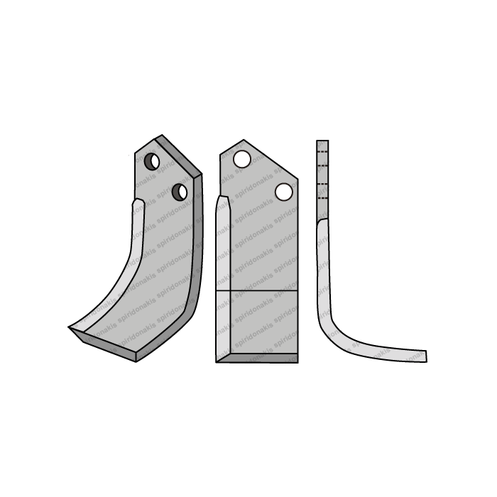 Rotary Cultivator Blade Konstantinidis Angular 80x9