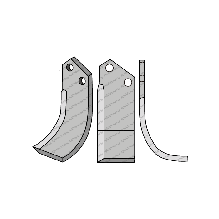 Rotary Cultivator Blade Konstantinidis Curved 80x9