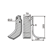 Rotary Cultivator Blade Maschio-Pythagora Curved 70x7