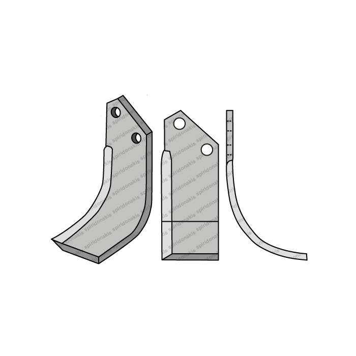 Rotary Cultivator Blade Maschio UN Curved (80Χ7/ΚΚ47/Φ14.5)