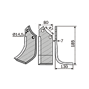 Rotary Cultivator Blade Maschio UN Angular 