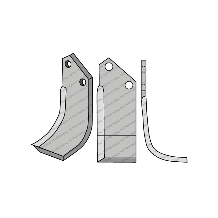 Rotary Cultivator Blade Meridano Angular 80x7