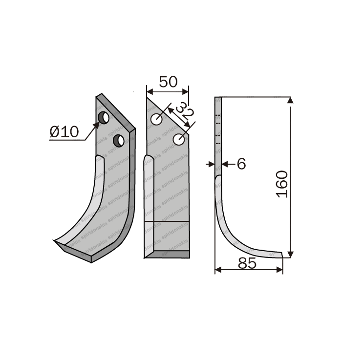 Rotary Cultivator Blade Minotaurus Super 50x6