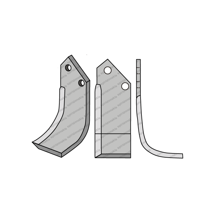 Rotary Cultivator Blade Rotavator Curved 80x7