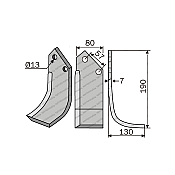 Rotary Cultivator Blade Rotavator Curved 80x7