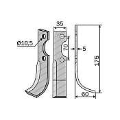 Rotary Cultivator Blade SEP 50 35x5