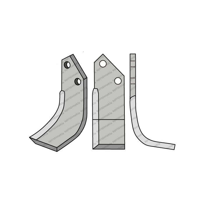 Rotary Cultivator Blade Sovema Curved 80x7