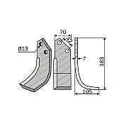 Μαχαίρι Φρέζας Τσαλαπατάρας TF1 70x6