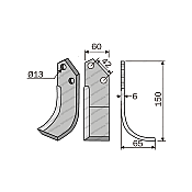 Rotary Cultivator Blade Gemka-Koutsikos 60x6