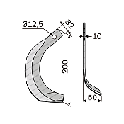 Rotary Cultivator Blade Iseki 32x10 Straight-Right