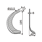 Rotary Cultivator Blade Kubota Straight Short Cutted Right