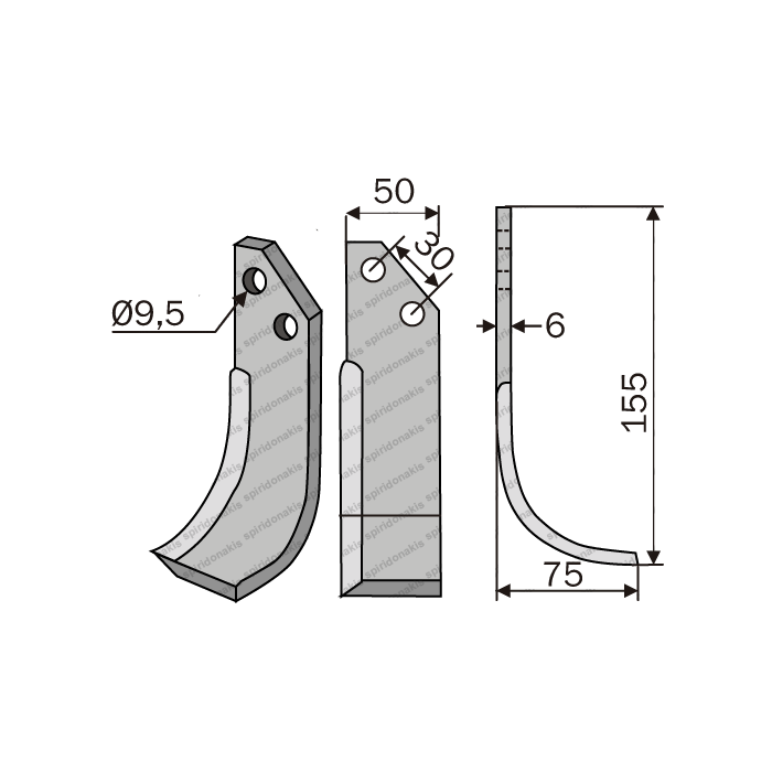 Rotary Cultivator Blade Diana-Simone 50x5