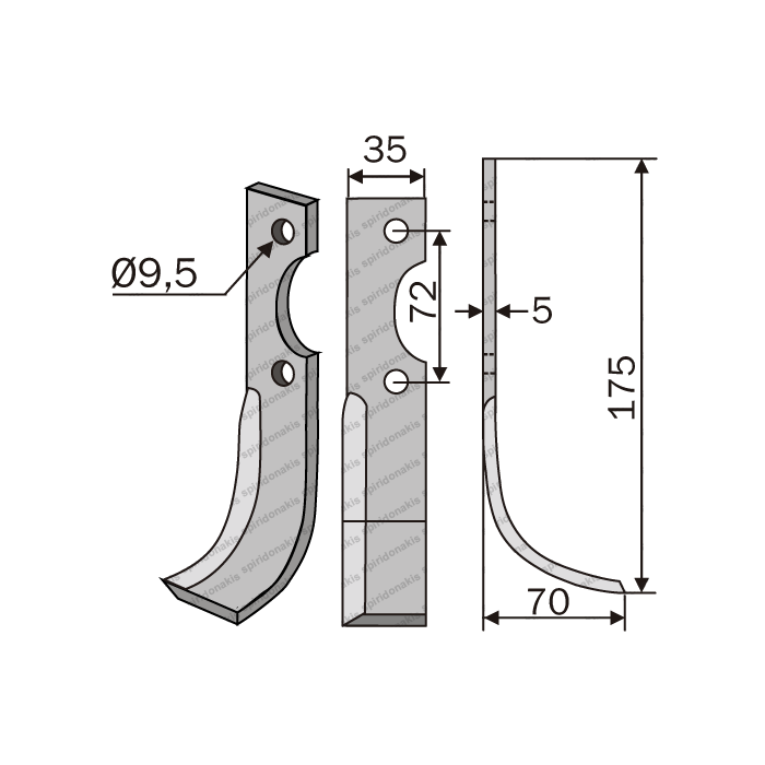 Rotary Cultivator Blade Ferrari 32E 30x5