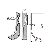 Rotary Cultivator Blade Ferrari 71E 35x5