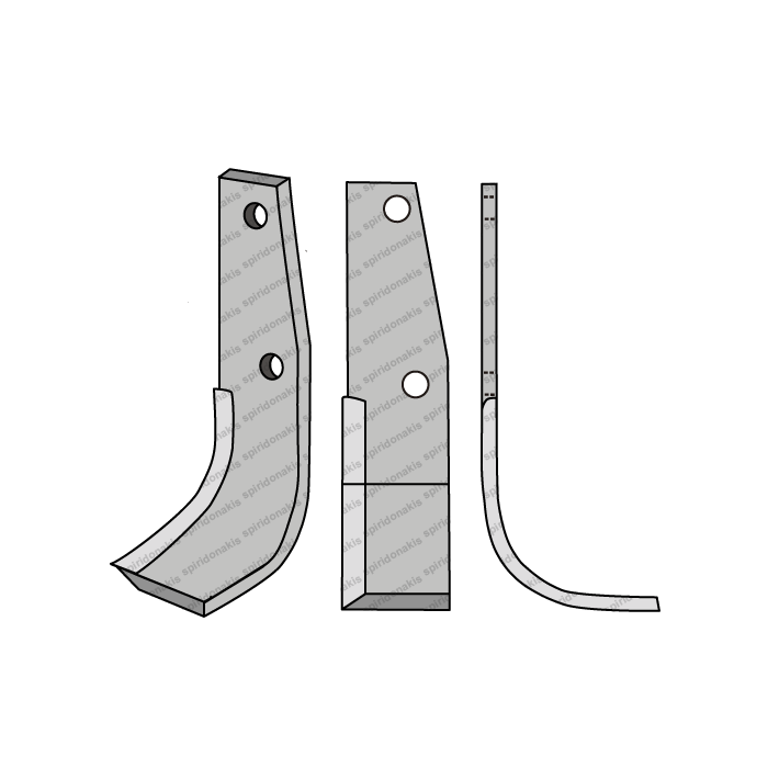 Rotary Cultivator Blade 60x6 Goldoni Left