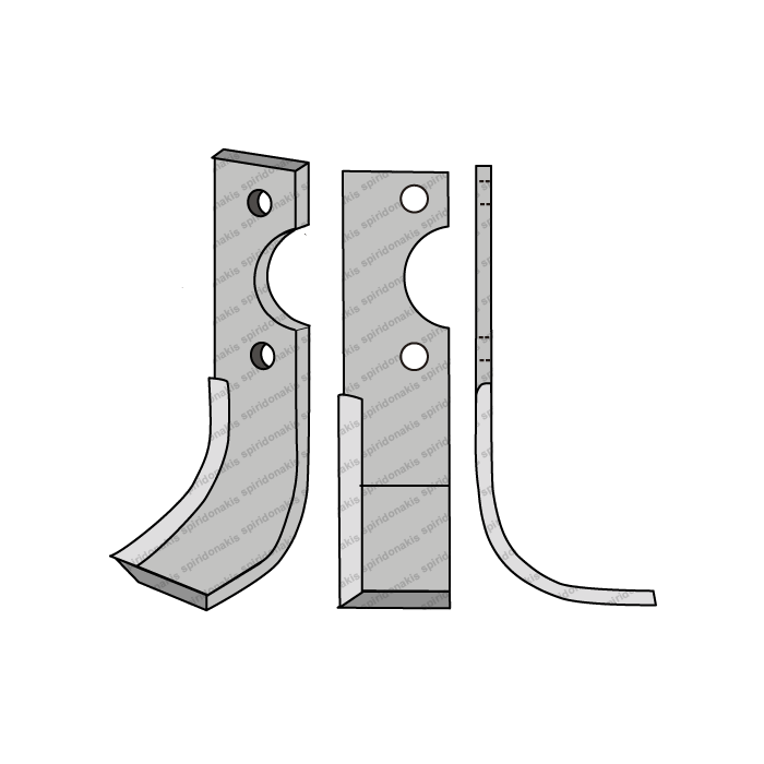 Rotary Cultivator Blade 60x6 Ferrari Left