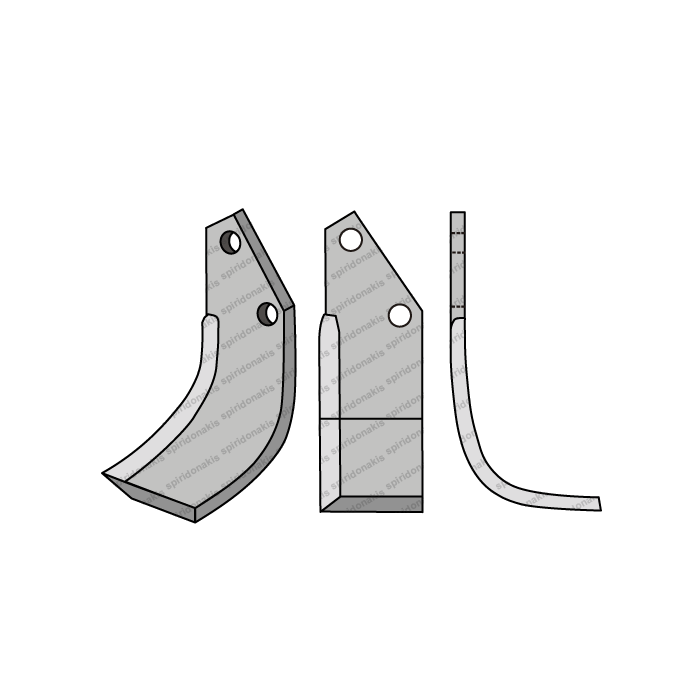 Rotary Cultivator Blade Patis-Pythagoras 75x6 Left