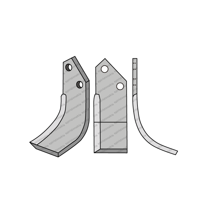 Rotary Cultivator Blade 75x7 Dondi Left