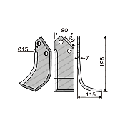 Rotary Cultivator Blade Maletti Angular 80x7 