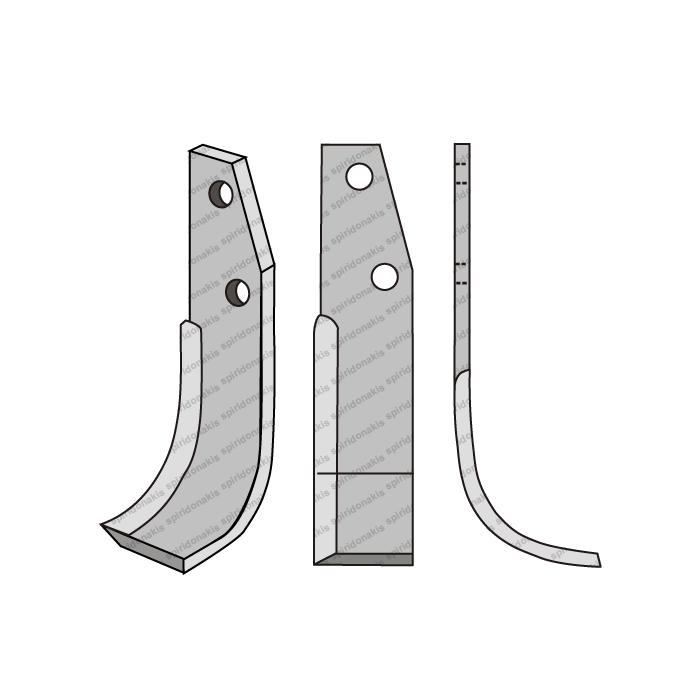 Rotary Cultivator Blade Grillo (40Χ5/ΚΚ47/Φ10.5)