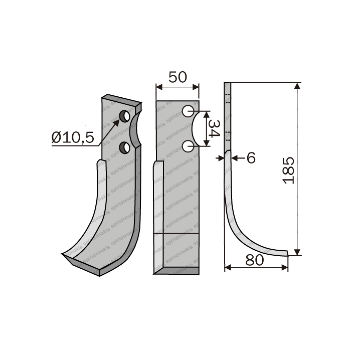 Rotary Cultivator Blade Leopard 90 