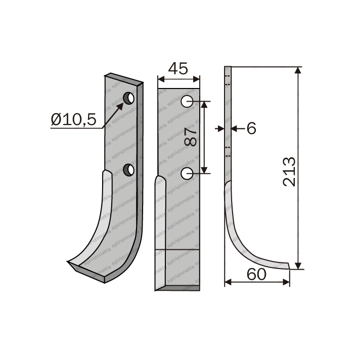 Rotary Cultivator Blade Mab Dimitriadis 