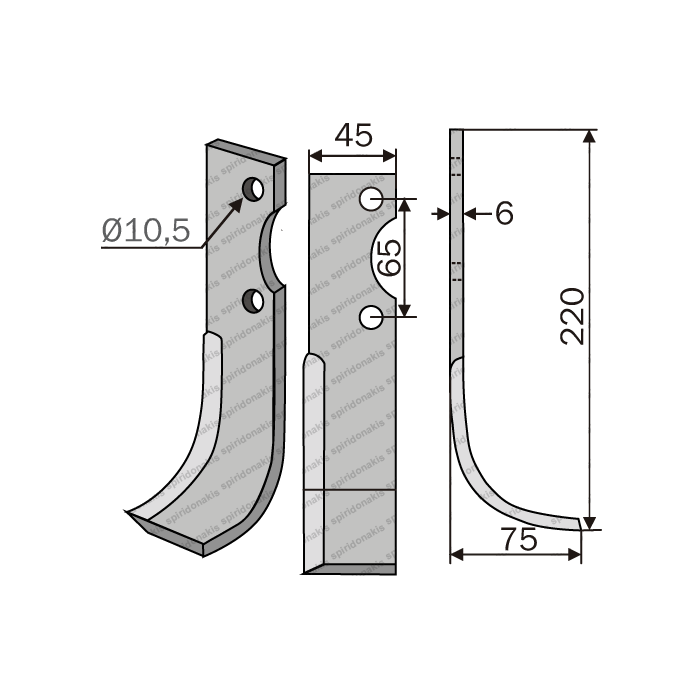 Rotary Cultivator Blade MC 10-FORT FT3 50x6