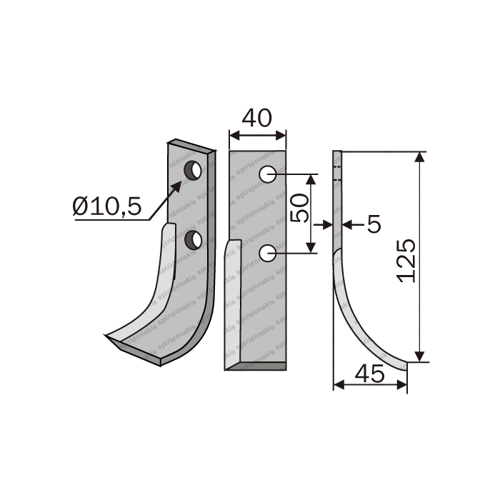 Rotary Cultivator Blade SEP 40x5