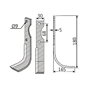 Rotary Cultivator Blade 30x5x180 Φ9 ΚΚ68 Rotary Cultivator Blade 30x5x180 Φ9 ΚΚ68