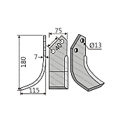 Rotary Cultivator Blade 375756 75x7 Ø13 ΚΚ40 Dondi Left Rotary Cultivator Blade 375756 75x7 Ø13 ΚΚ40 Dondi Left