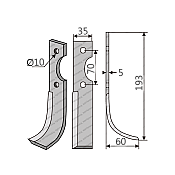 Rotary Cultivator Blade 35x5 Φ10 ΚΚ70 Master Right Rotary Cultivator Blade 35x5 Φ10 ΚΚ70 Master Right