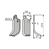 Rotary Cultivator Blade Adaptable with Maschio 60x5 Right Rotary Cultivator Blade Adaptable with Maschio 60x5 Right