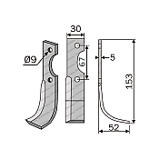 Rotary Cultivator Blade 130564 Benassi 401 30x5/ΚΚ68/Ø9 Rotary Cultivator Blade 130564 Benassi 401 30x5/ΚΚ68/Ø9