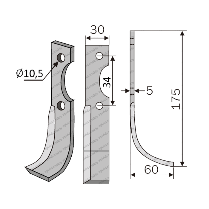 Rotary Cultivator Blade Leopard Small 