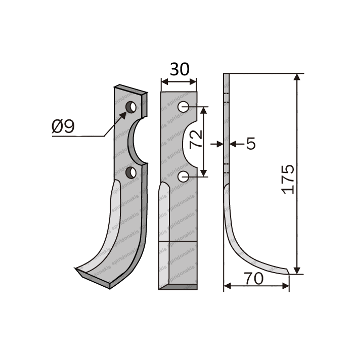 Rotary Cultivator Blade Ferrari 32E 30x5