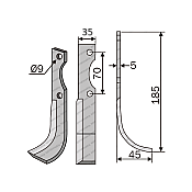 Rotary Cultivator Blade Agria 130660 35x5 Ø9 ΚΚ70 Rotary Cultivator Blade Agria 130660 35x5 Ø9 ΚΚ70
