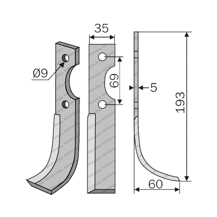 Rotary Cultivator Blade Master Left