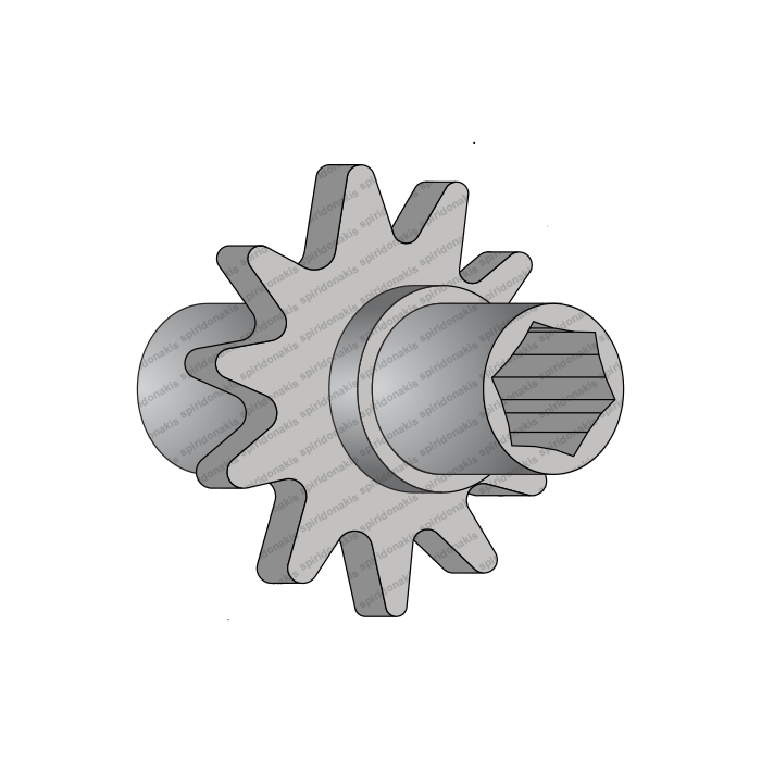 Rotary Cultivator Gear L140 Φ41 Teeth 11 Spiral Distance 1 1/4 Diameter 55 Armatha