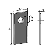 Drum Mower Blade Flat 94x40x3