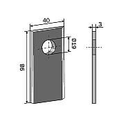 Drum Mower Blade Flat 98x40x3 